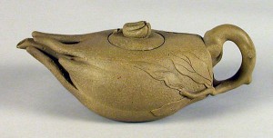 Unknown Artist (Yixing Region, China) “Buddha's-Hand Citron Teapot” unknown date, stoneware 3.625 x 9.5 x 4.5" Photo: Nora Weston, from the KTF collection