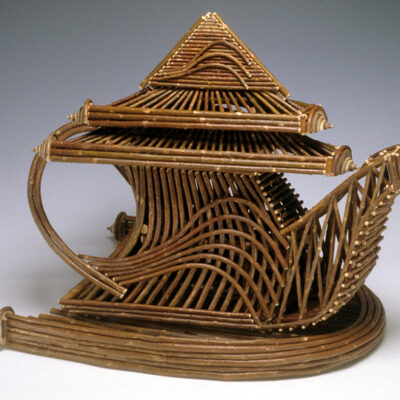 Kimberly Sotelo, Willow Teapot, 1999. Willow, 22.5 x 27.5 x 20.5 inches. Kamm Collection 1999.55.2