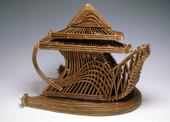 Kimberly Sotelo, Willow Teapot, 1999. Willow, 22.5 x 27.5 x 20.5 inches. Kamm Collection 1999.55.2