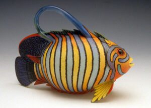 Annette Corcoran (American, b. 1930), "Fish Teapot" 1987. Ceramic. Kamm Collection 1987.5.2.