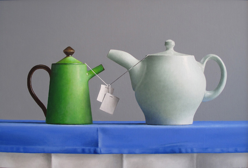 Janet Rickus, Teapot Tangle, oil on linen