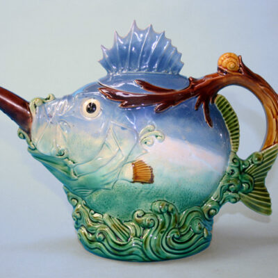 Minton, Majolica Fish Teapot