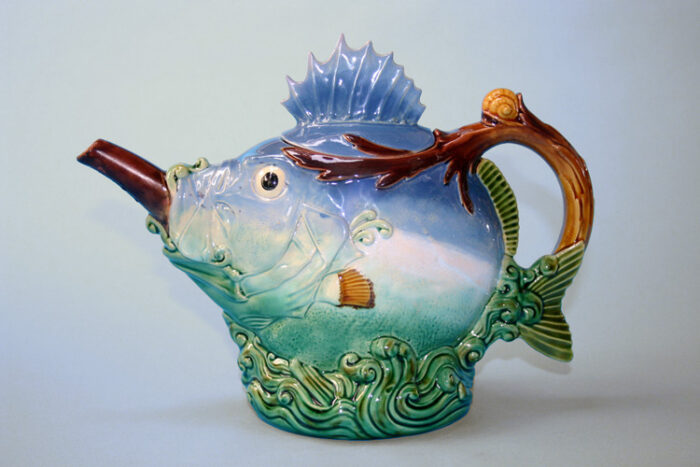 Minton, Majolica Fish Teapot