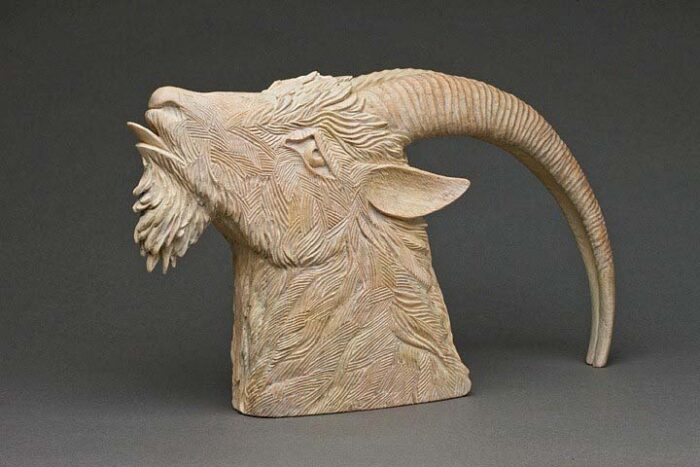 Ron Layport, Goat's Head Tea, 2011. Wood sculpture.