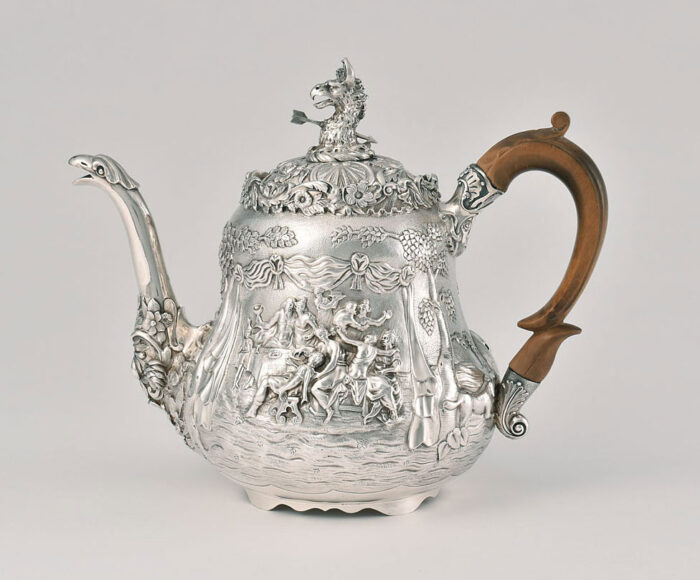 William Eley II, George IV Teapot. 1827. Silver.