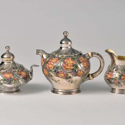 Tifffany & Co. Enameled Tea Set.