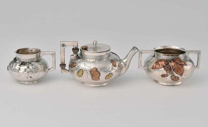 Gorham, Mixed metals tea set, c. 1880