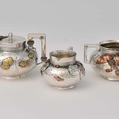 Gorham, Mixed metals tea set, c. 1880.