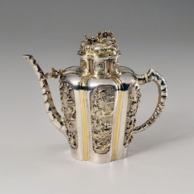 Chinese Export Silver-gilt Teapot, 17th Century.