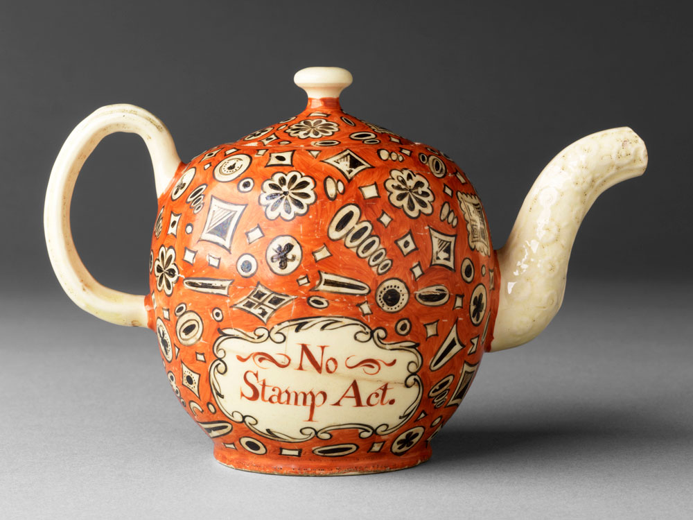 No Stamp Act teapot.