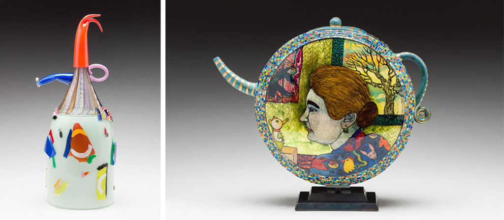 Glass sculptures by Richard Marquis and KéKé Cribbs.