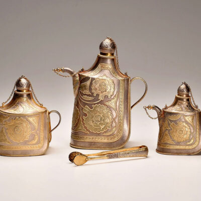 Russian Parcel Gilt Tea set